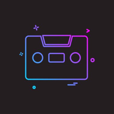 Casette simge tasarım vektörü