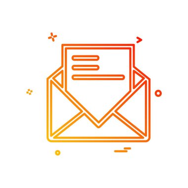 E-posta simgesi tasarım, renkli vektör çizim