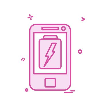 Düşük Batarya Telefon simgesi tasarım vektörü 