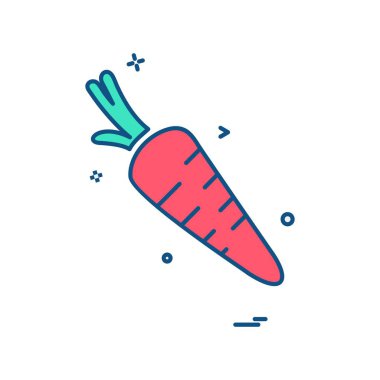 Havuç simgesi tasarım, renkli vektör çizim