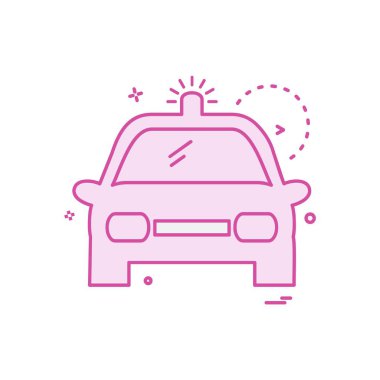 Araba yassı ikon vektör çizimi 