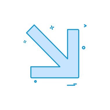 Aşağı ok simgesi tasarım vektörü