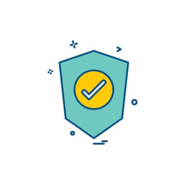 Kalkan simgesi tasarım, renkli vektör çizim