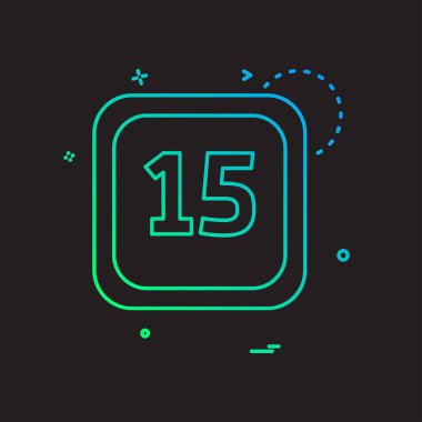 15 tarihi takvim simge tasarlamak vektör