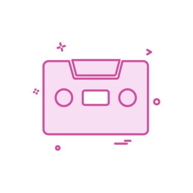 Casette simge tasarım vektörü