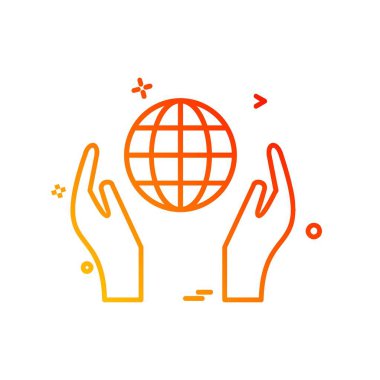 El simgesi tasarım, renkli vektör çizim