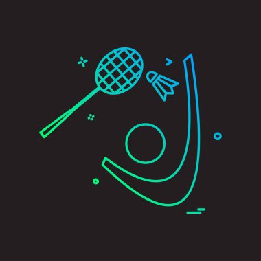 Badminton simge tasarlamak vektör
