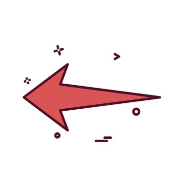 Sol ok simgesi tasarım vektörü