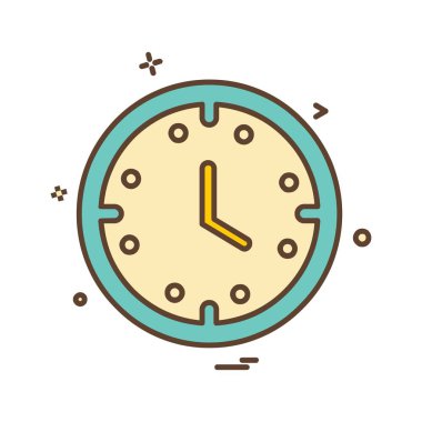 saat düz ikon vektör illüstrasyonu 