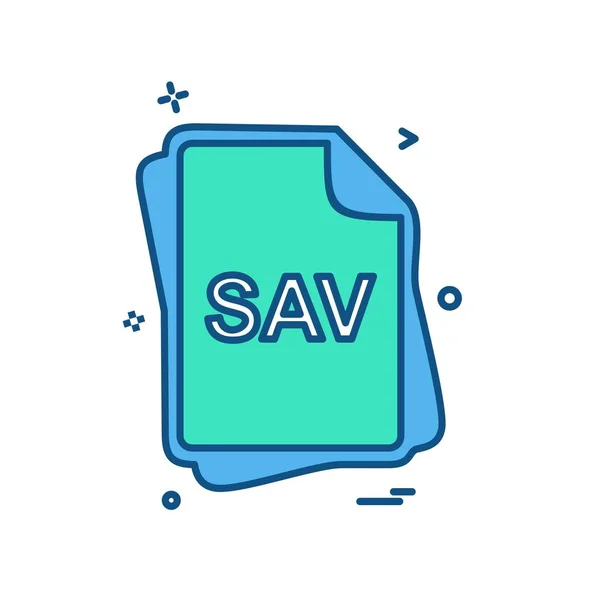 Sav Dateityp Icon Design Vektor — Stockvektor