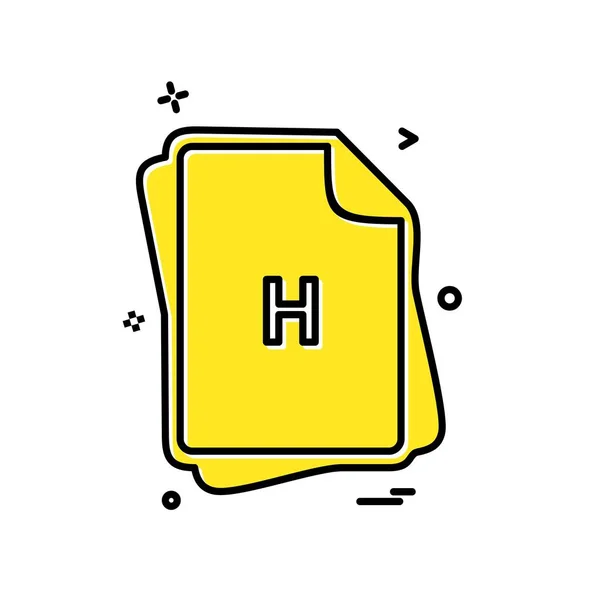 Hファイルのアイコンデザインベクトル — ストックベクタ