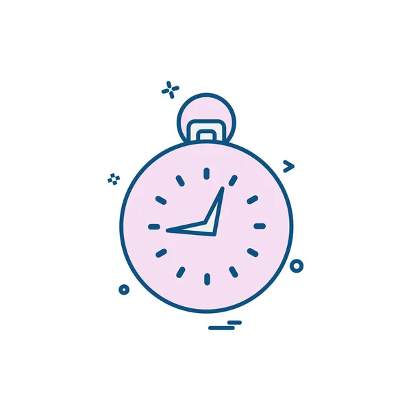 Reloj Icono Diseño Vector — Vector de stock