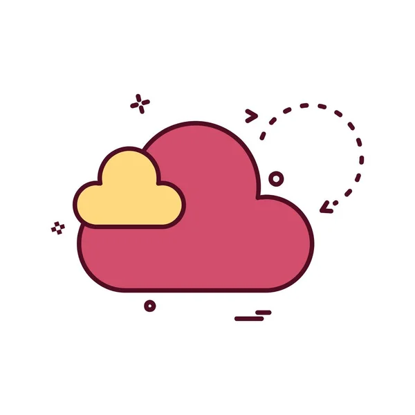 Desenho Ícone Nuvem Ilustração Vetorial — Vetor de Stock