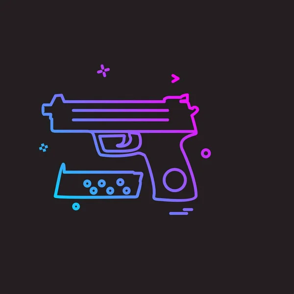 Icono Pistola Diseño Vector Ilustración — Vector de stock