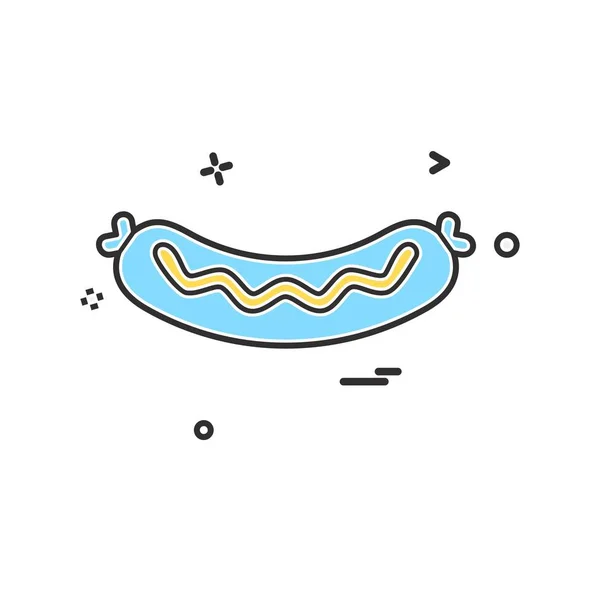 Hot Dog Ikon Design Färgglada Vektorillustration — Stock vektor