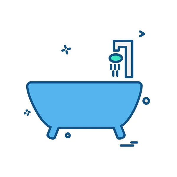 Bañera Icono Diseño Vector — Vector de stock