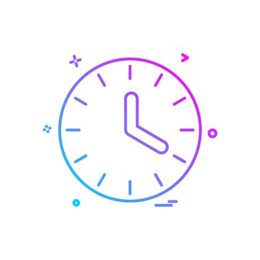 saat düz ikon vektör illüstrasyonu 