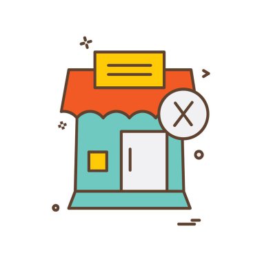 Dükkanı simgesi tasarım, renkli vektör çizim