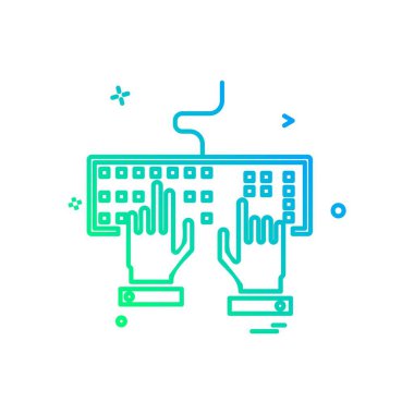 Klavye simgesi tasarım, renkli vektör çizim