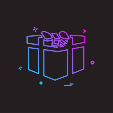 Giftbox simge tasarlamak vektör 