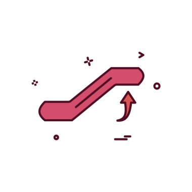 Yürüyen merdiven simgesi tasarım vektörü