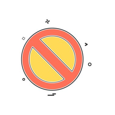 Değil izin verilen simgesi tasarım, renkli vektör çizim