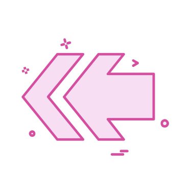 Sol ok simgesi tasarım vektörü