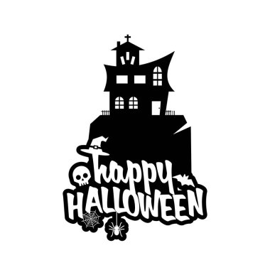 Cadılar Bayramı tasarım tipografi ve beyaz arka plan vektör ile 