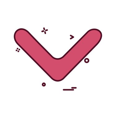 Aşağı ok simgesi tasarım vektörü