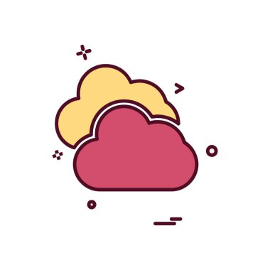 Bulutlu hava simgesi tasarım vektörü