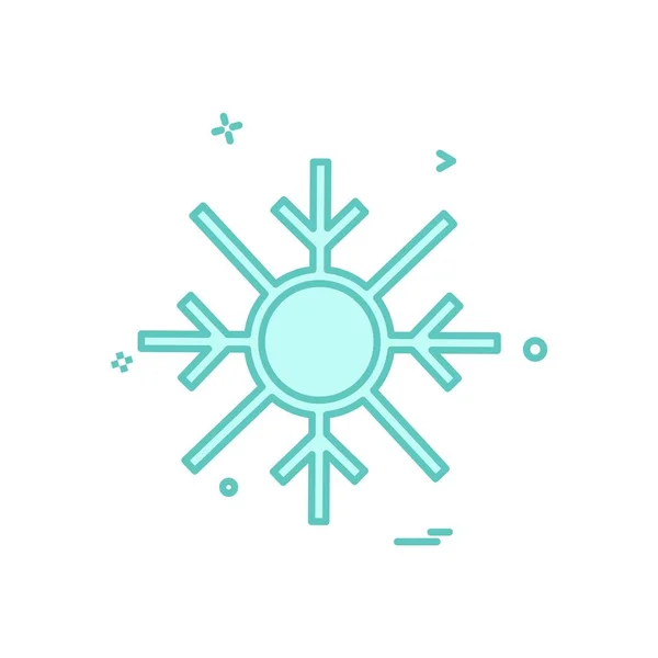 Eenvoudige Pictogram Sneeuwvlok Witte Achtergrond — Stockvector