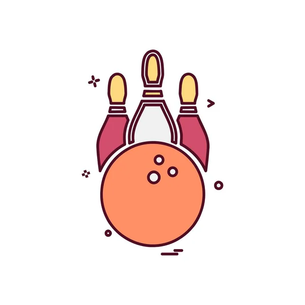 Bowling Icono Diseño Colorido Vector Ilustración — Vector de stock