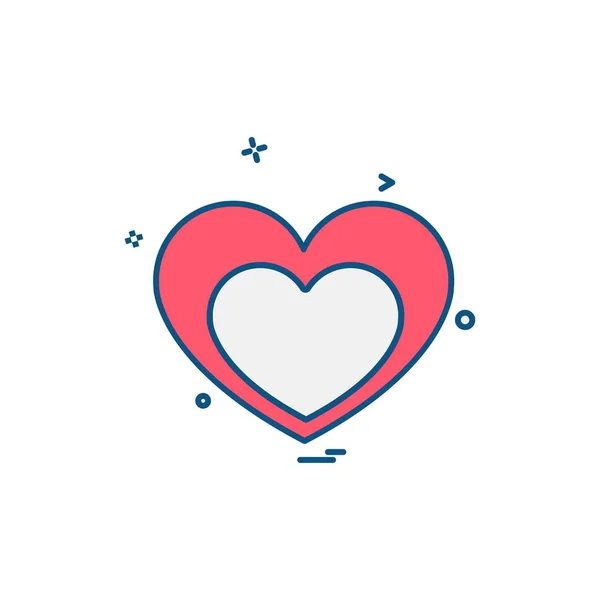 Herz Icon Design Vektorillustration Für Den Valentinstag — Stockvektor