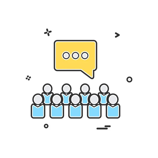 Group Discussion Chat Talking Icon Vector Design Illustration — Stock Vector