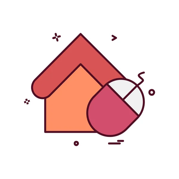 ホームのアイコン デザインのベクトル図 — ストックベクタ