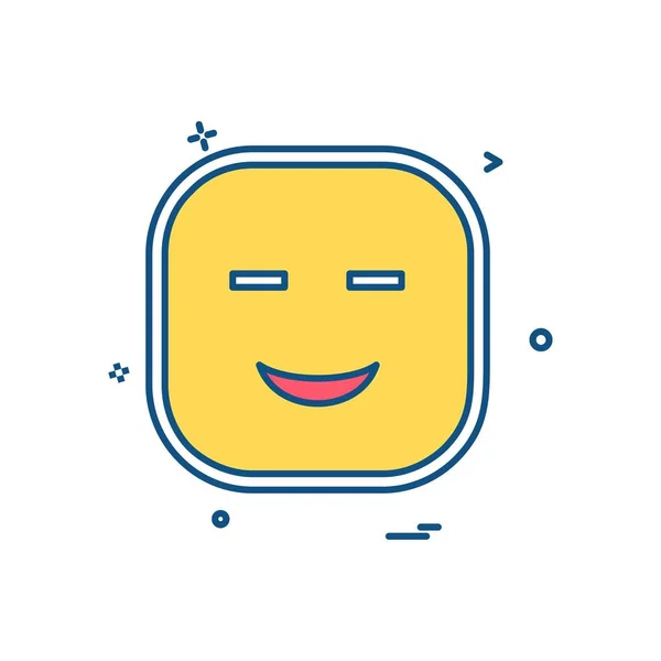 Happy Emoji Icône Vecteur Conception — Image vectorielle
