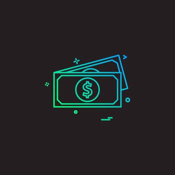 Dinero Icono Diseño Vector — Vector de stock