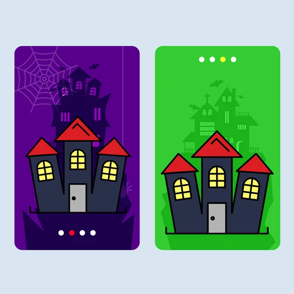 Happy Halloween Uitnodiging Ontwerp Met Gejaagd Huis — Stockvector