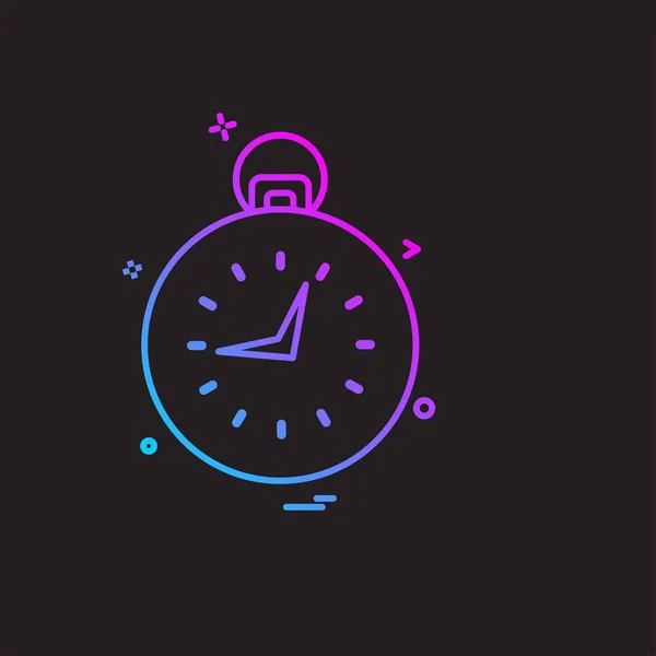 時計のアイコンデザインベクトル — ストックベクタ