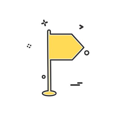 Bayrak simgesi tasarım vektörü