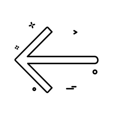 Sol ok simgesi tasarım vektörü