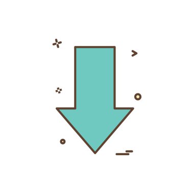 ok aşağı yönlü ikon vektör tasarımı