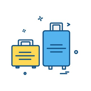 Seyahat çanta simge tasarlamak vektör