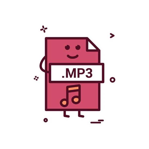 Mp3 Fájl Formátum Típus Ikon Vektor Restaurátor — Stock Vector