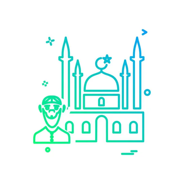Moschee Ikone Design Vektor Illustration — Stockvektor