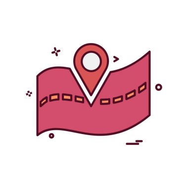 Gezinti simgesi tasarım, renkli vektör çizim