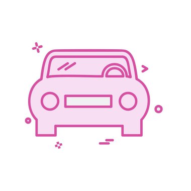 Araba yassı ikon vektör çizimi 