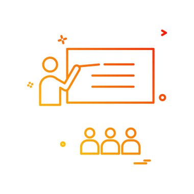 Öğretmen okulu ikon vektör tasarımı