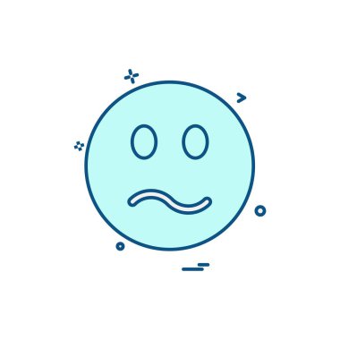 Emoji simgesi tasarım, renkli vektör çizim