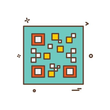 QR kod simgesi tasarım vektörü